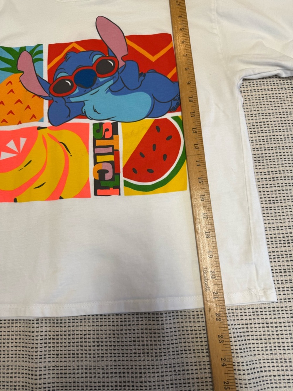 Zara Kids x Disney White Kids Graphic Tee Stitch and Fruit Print - Picture 4 of 6